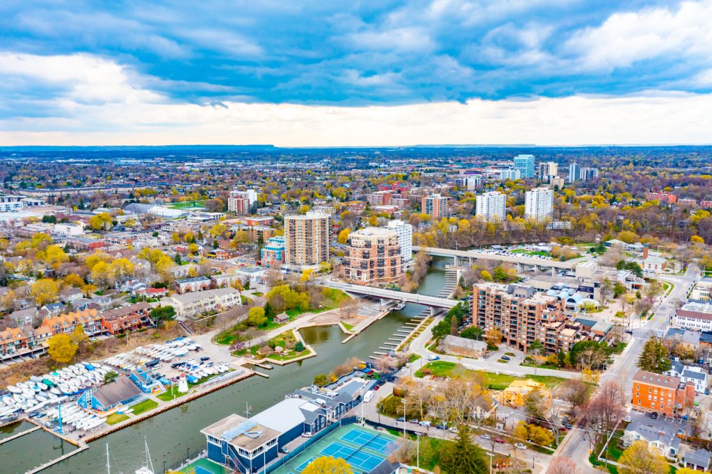 oakville ontario city aerial