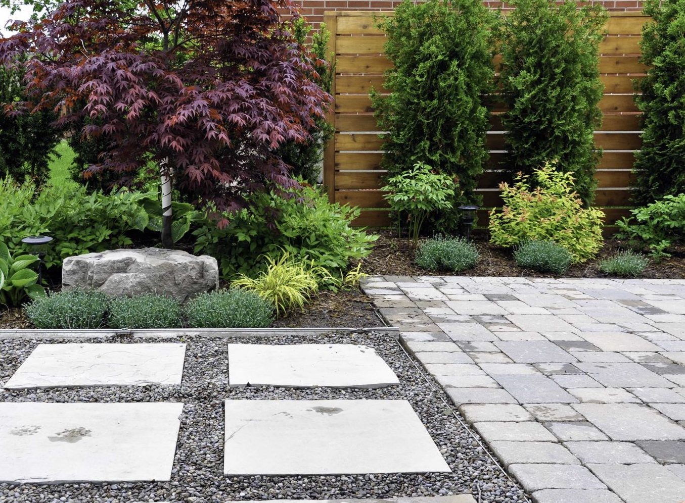 pavers in a beautiful garden
